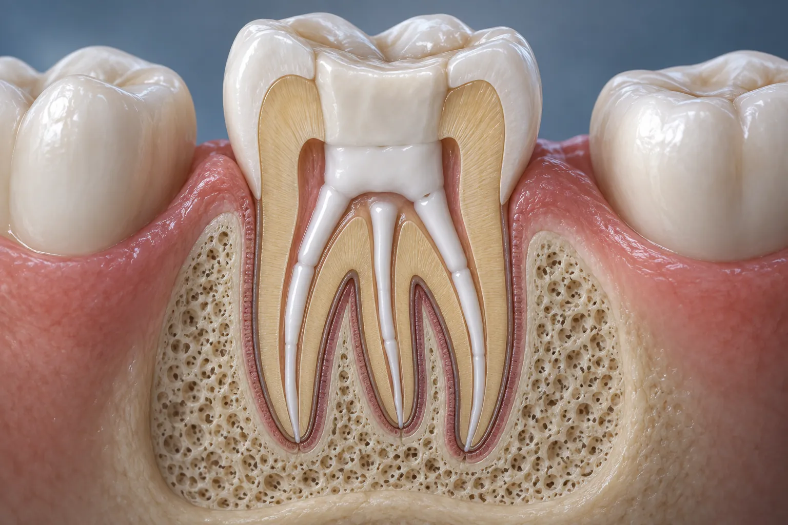 Diagram of treated root canals