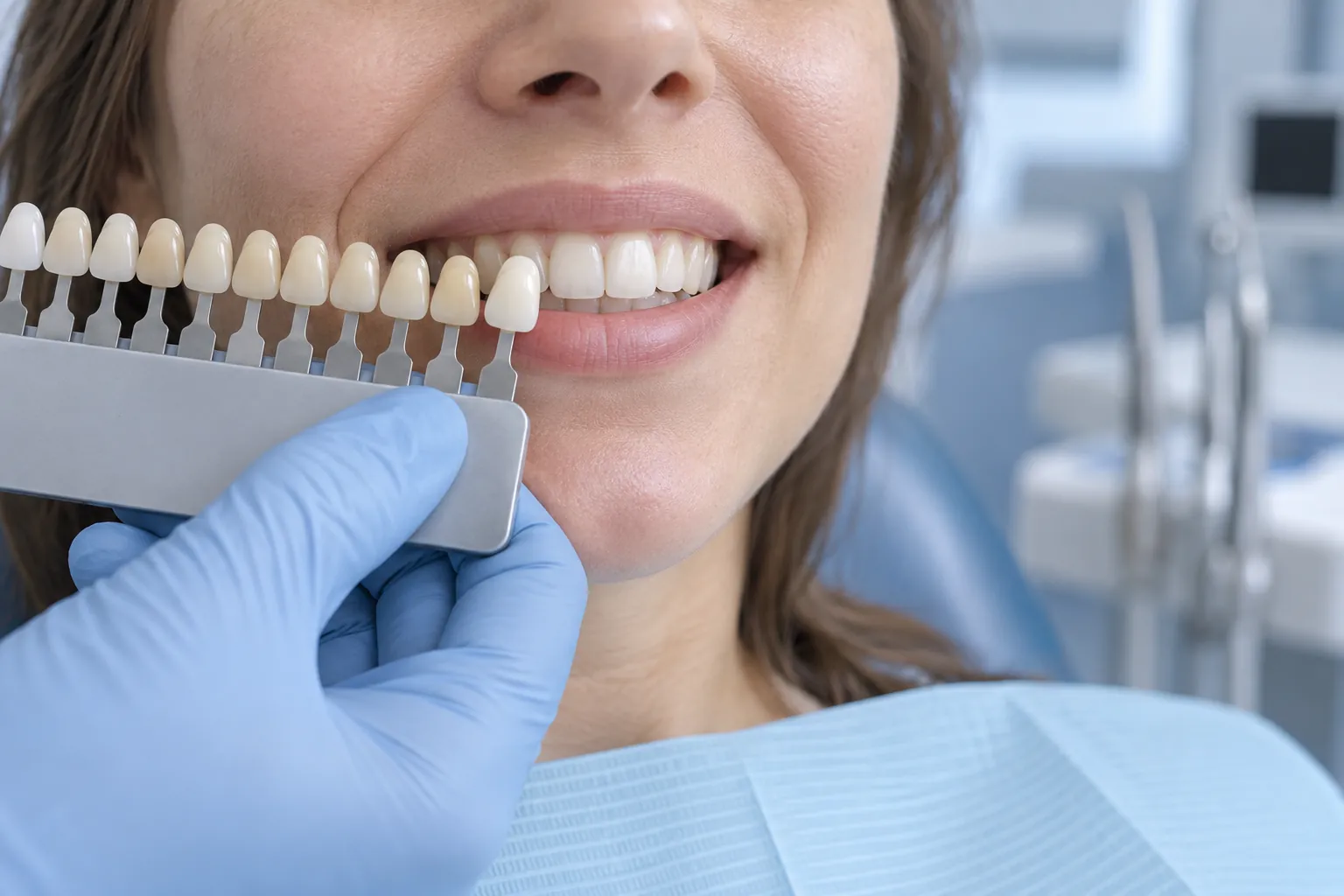 Choosing the shade of a dental crown