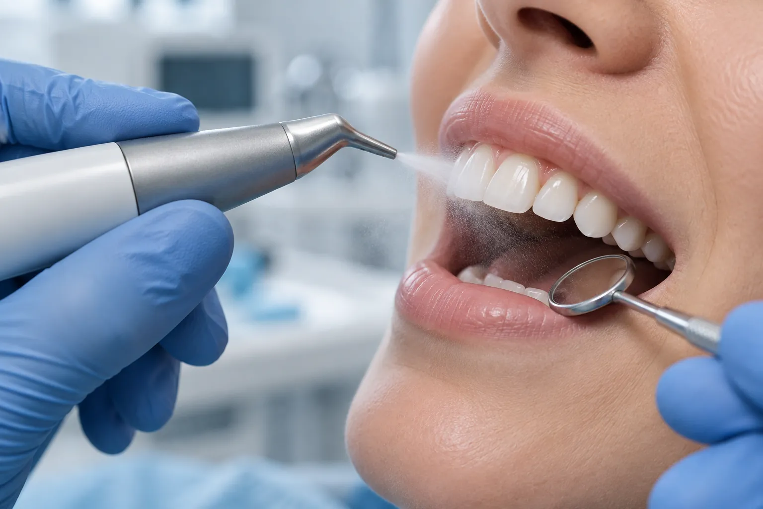 Airflow during a dental hygiene appointment